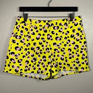 Love Moschino Leopard Print Shorts in Vibrant Yellow and Pink